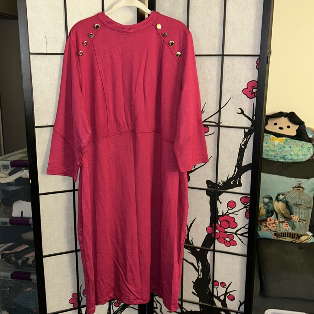 NWT Eloquii burgundy colored dress in plus size 20 - Picture 1 of 10